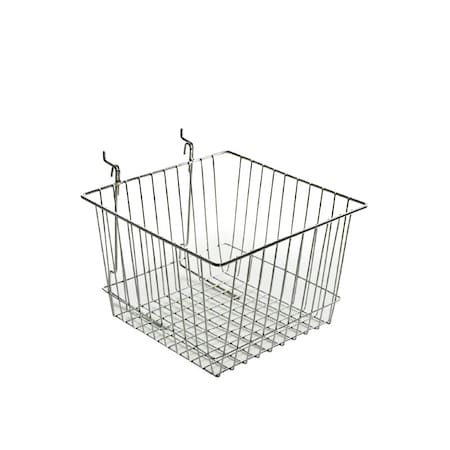 Azar Displays 8"H Chrome Wire Basket, PK2 300622